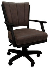 Dining Solid Wood Caster Chair on Wheels Classic, Northwest Whiskey Black