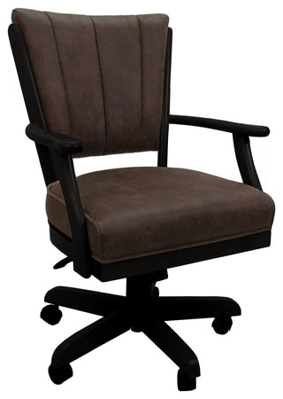 Dining Solid Wood Caster Chair on Wheels Classic, Northwest Whiskey Black