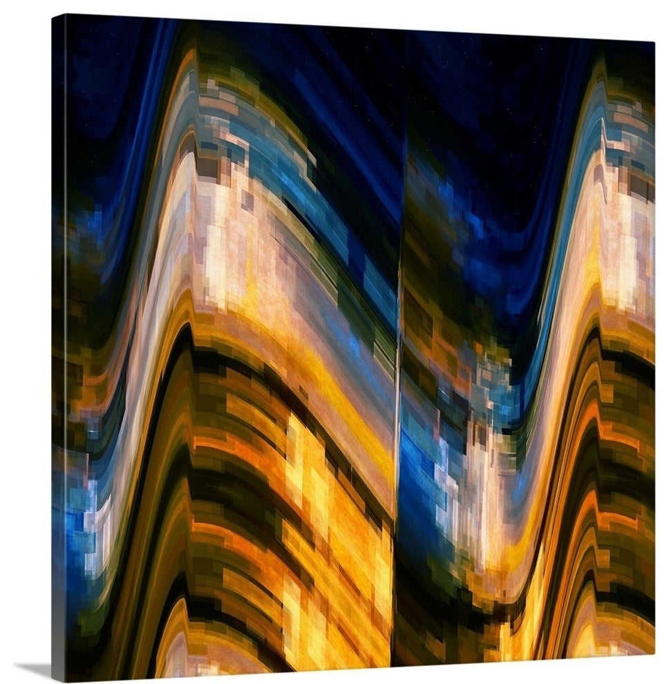 "City at Night IV" Wrapped Canvas Art Print, 20"x20"x1.5"