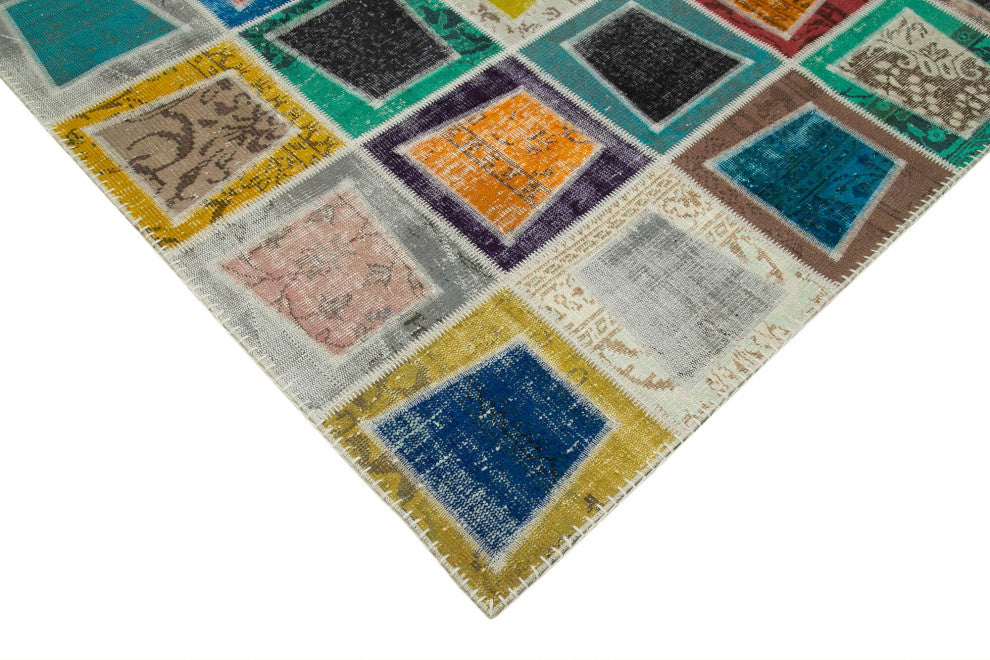 Rug N Carpet - Handmade Oriental 7' 10" x 10' 6" Boho Patchwork Area Rug