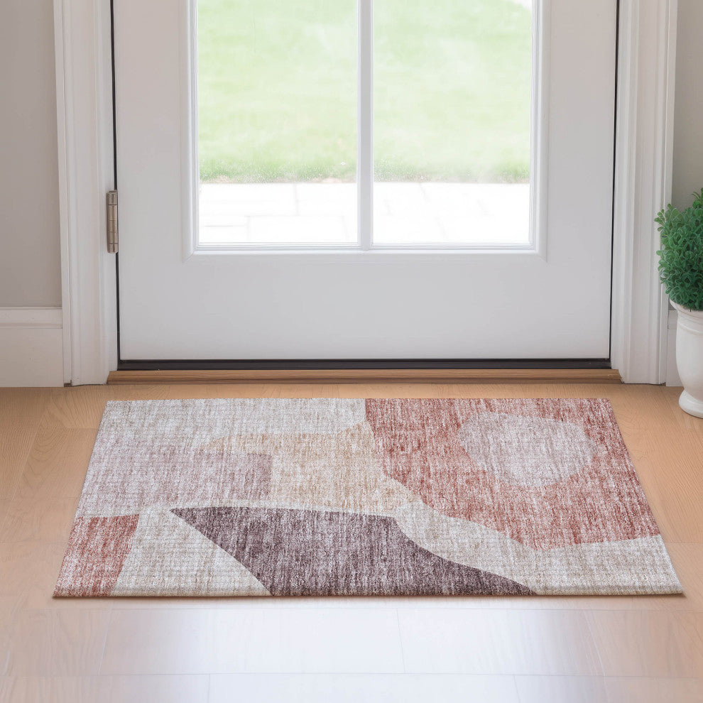 Premium Machine Washable Mayfield AMF665 Blush 1'8" x 2'6" Rug