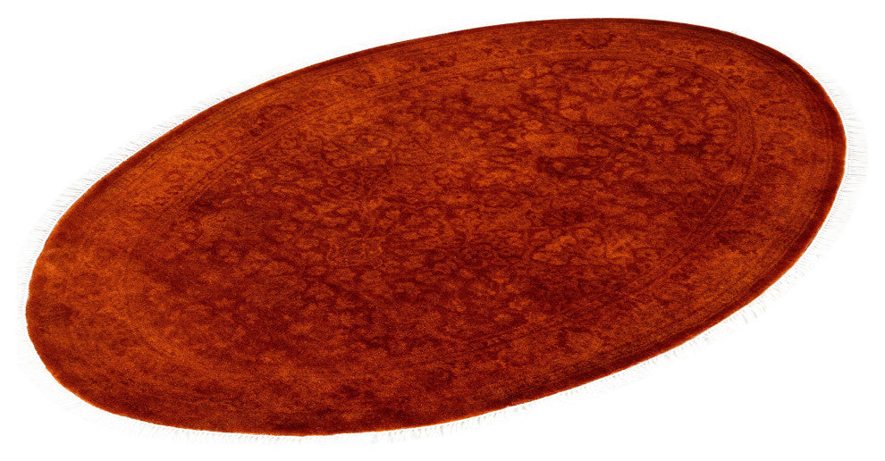 Overdyed One-of-a-Kind Hand-Knotted Area Rug Rust, 3' 1" x 4' 7"