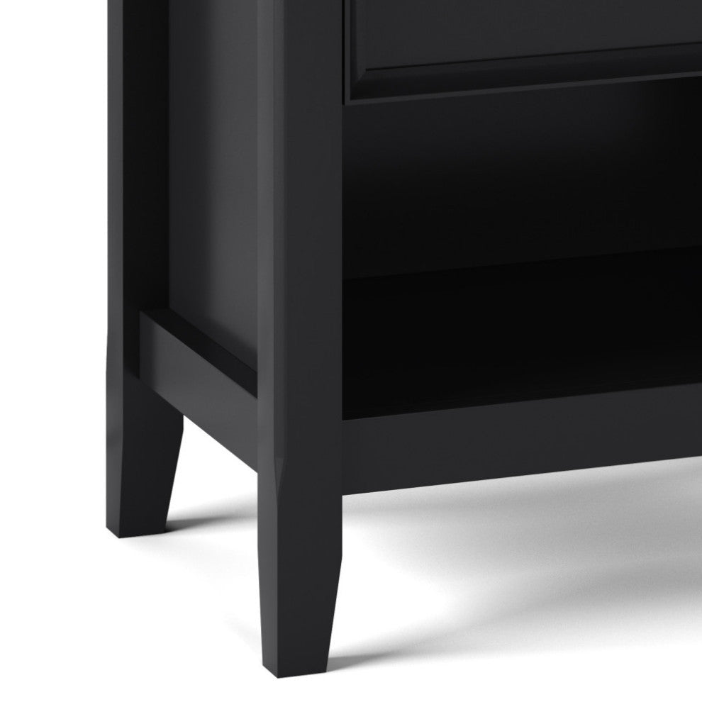 Amherst Solid Wood Bedside Table, Black
