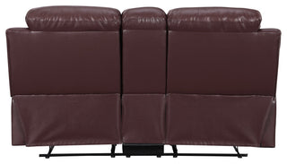 Anders Leather Air Match Recliner Collection Burgundy 2 Piece With Console
