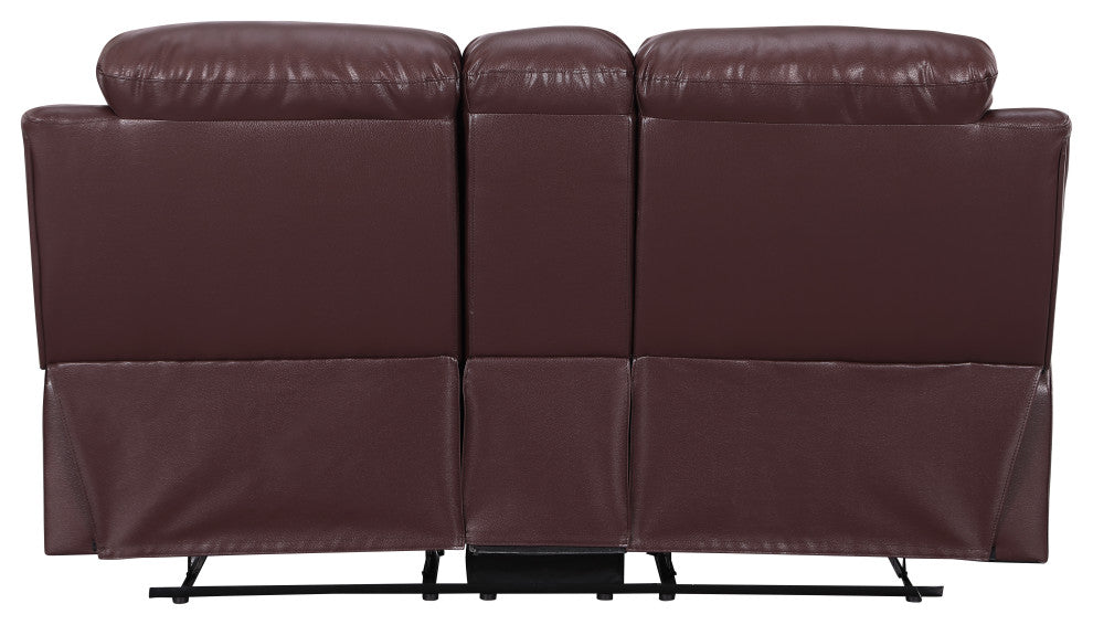 Anders Leather Air Match Recliner Collection Burgundy 2 Piece With Console