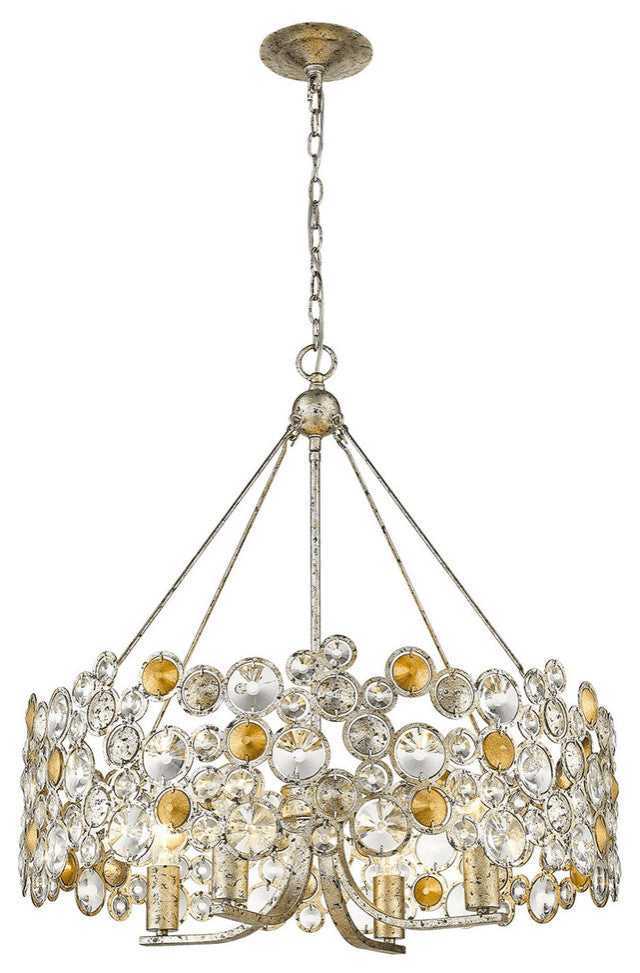 Vitozzi 4-Light Antique Silver Leaf Chandelier