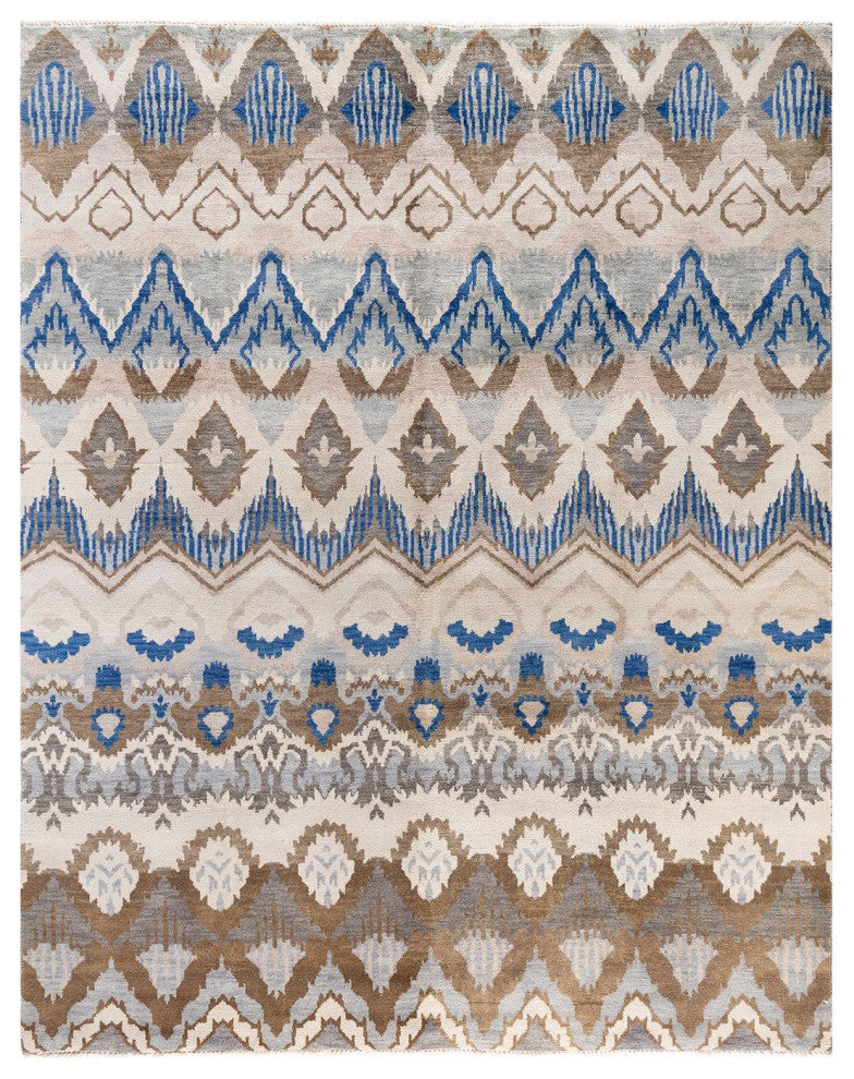 Ikat One-of-a-Kind Handmade Area Rug Beige, 8' 0" x 9' 10"