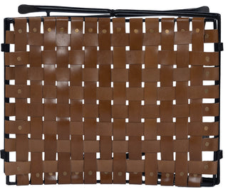 Karma Brown Woven Leather Stool