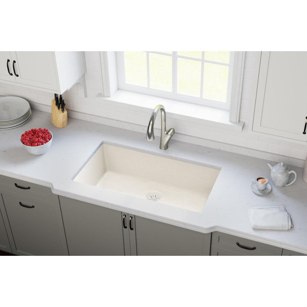 LKPDQD1PA Elkay Quartz Perfect Drain 3-1/2" Polymer Disposer Flange, Parchment