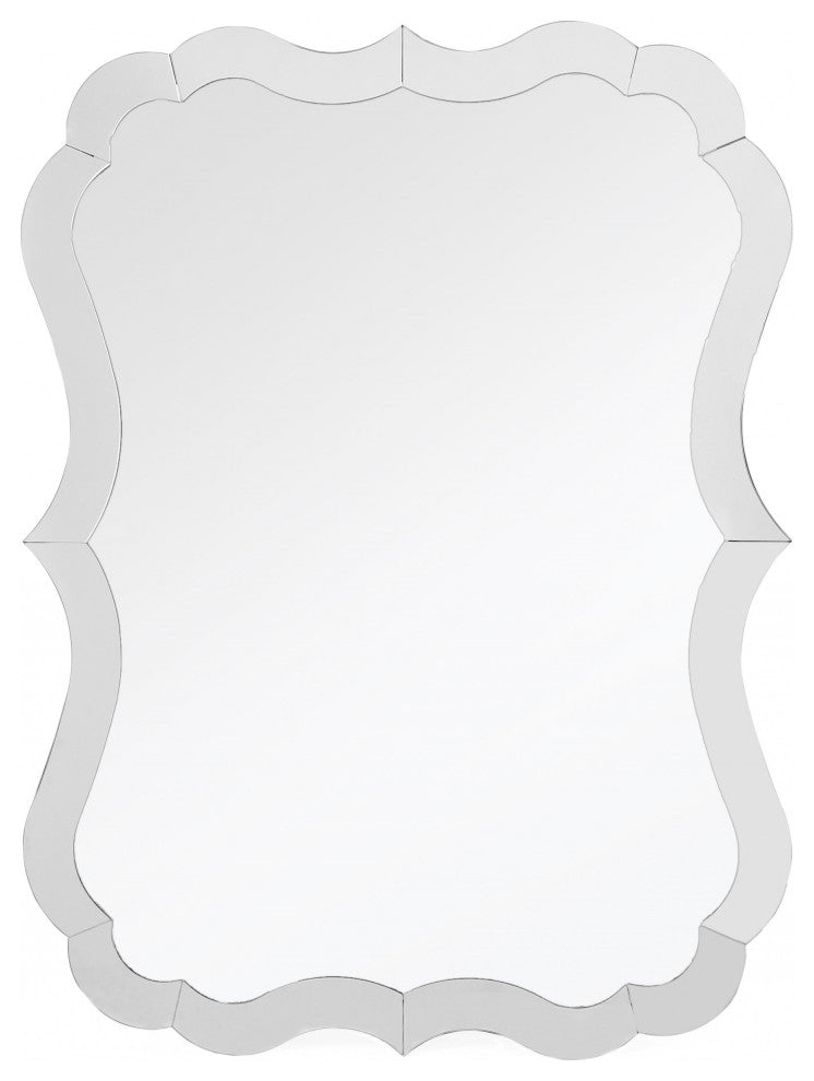 Scalloped Frameless Wall Mirror