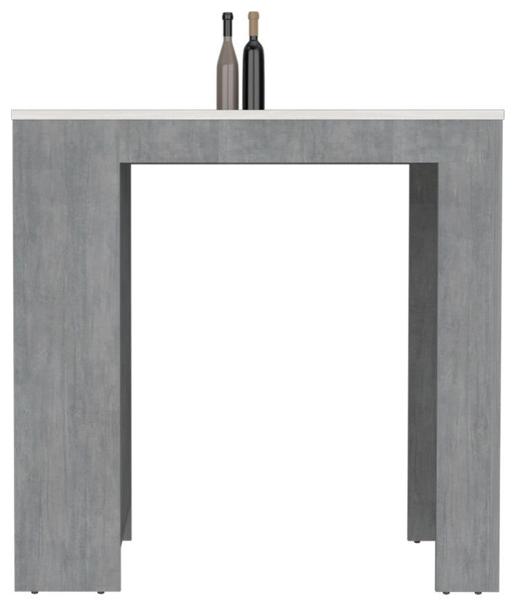 Kitchen Island Doyle, Kitchen, Concrete Gray / Ibiza Marble Color Finish