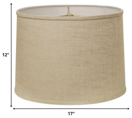 17" Light Wheat Throwback Drum Linen Lampshade