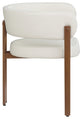 Gideon Black Faux Leather Dining Chair (Set of 2), Cream, Walnut Finish