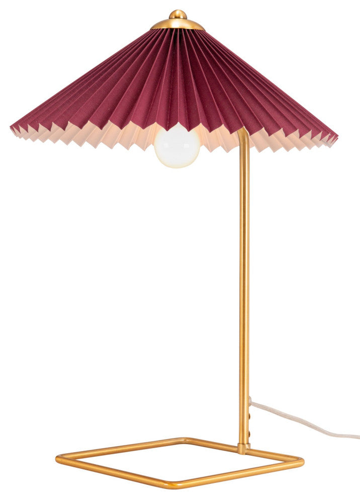 Table Lamp, Steel Metal, Red, Gold, Kitchen Lounge Bistro Lobby Hospitality