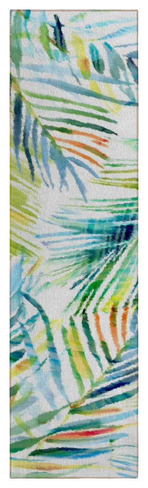 Indoor/Outdoor Tropics TC4 Meadow Machine Washable 2'3" x 7'6" Runner Rug