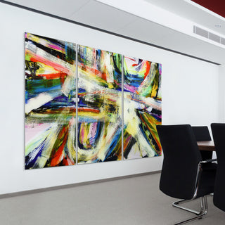 "Rock Star " Frameless Free Floating Tempered Glass Panel Graphic Wall Art Set