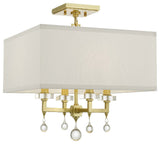 Crystorama 8105-AG_CEILING, 4-Light Ceiling Mount, Aged Brass