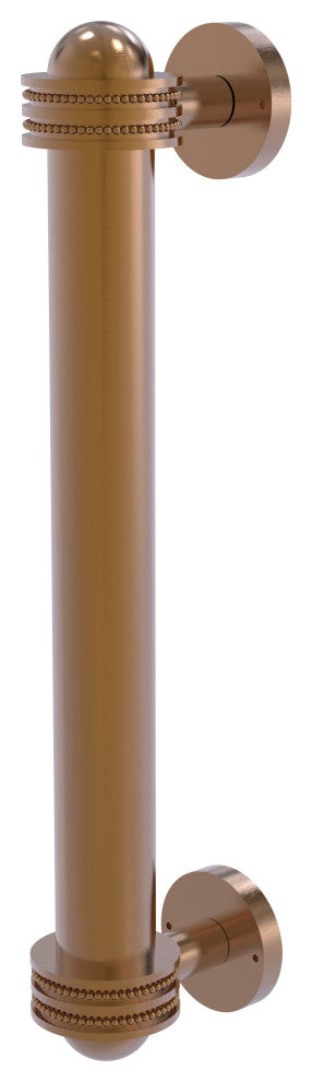 8" Door Pull With Dotted Accents, Brushed Bronze