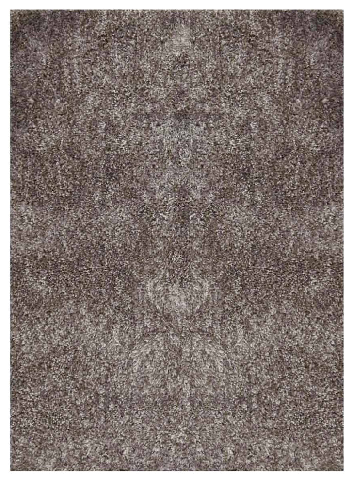 HAND TUFTED SHAG POLYESTER ECO-FRIENDLY AREA RUGS, Silver White Color, Solid