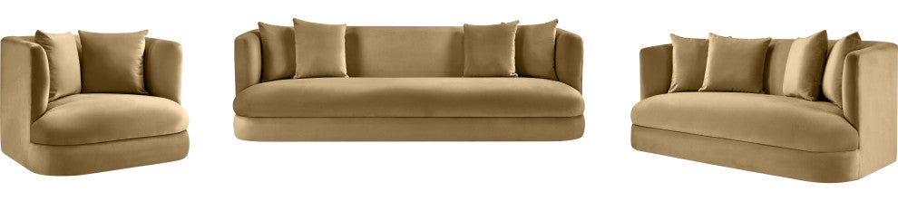 Alder Upholstered Chair, Camel, Velvet, Loveseat