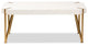 Baxton Studio Kassa Gold Metal and White Finished Wood Coffee Table