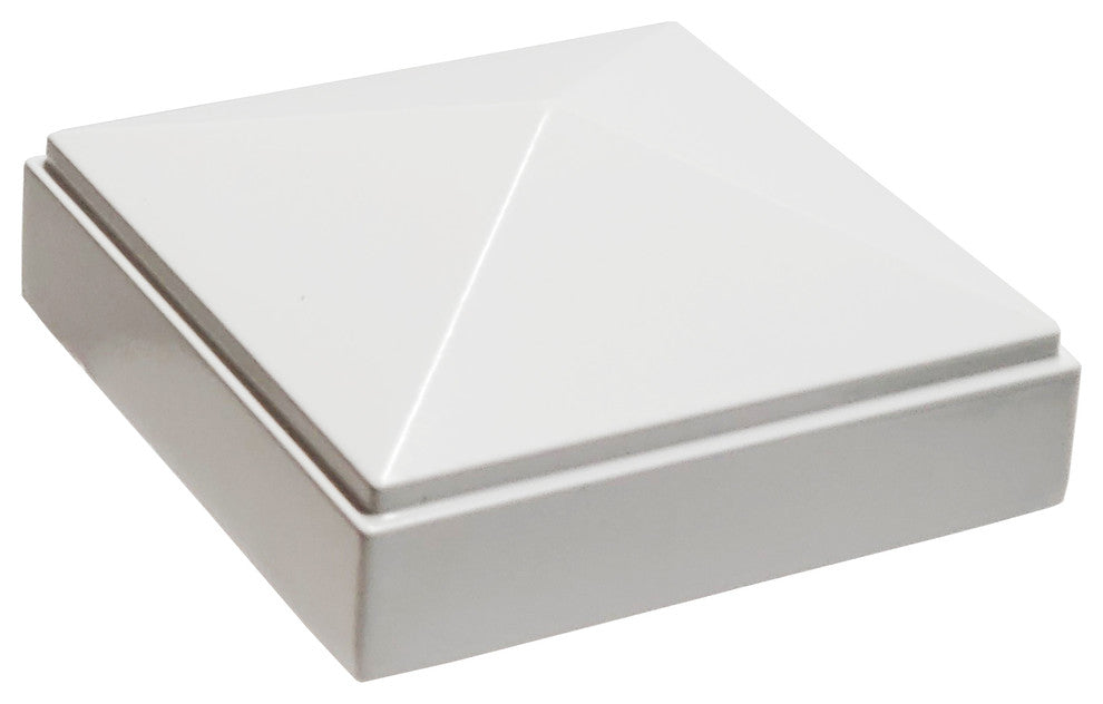 3"x3" Aluminium Pyramid Post Cap for Metal Posts, Pressure Fit, White (DHPPC30W)