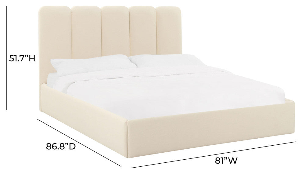 Palani Cream Velvet King Bed