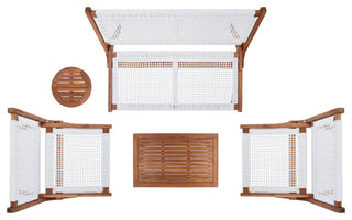 Safavieh Kobina 5 Piece Outdoor Living Set, Natural/White