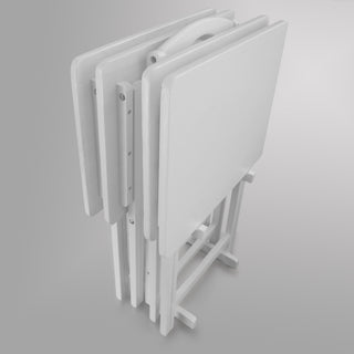 5pcs Tray Table Set White