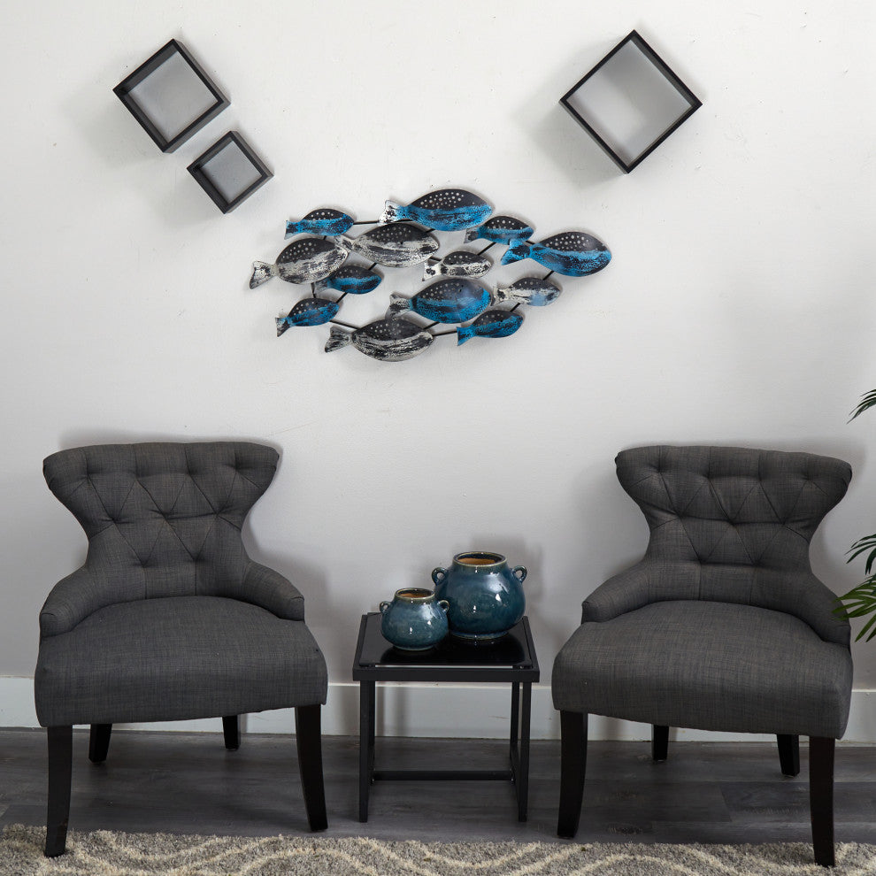 Nearly Natural 7058 3x1.5 Coastal Fish Metal Wall Art Decor