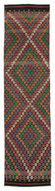 Rug N Carpet - Handwoven Oriental 2' 11" x 11' 7" Tribal Runner Kilim Rug