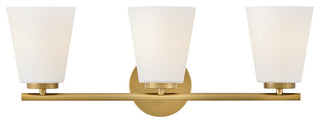 Lark Bri Medium Three Light Vanity, Lacquered Brass