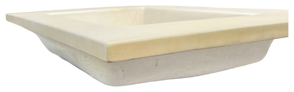 31" Single Concrete Rectangular Sink Top with Rectangle Sink, Cream