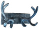 Rustic Silver Cast Iron Antler Double Hook 8"
