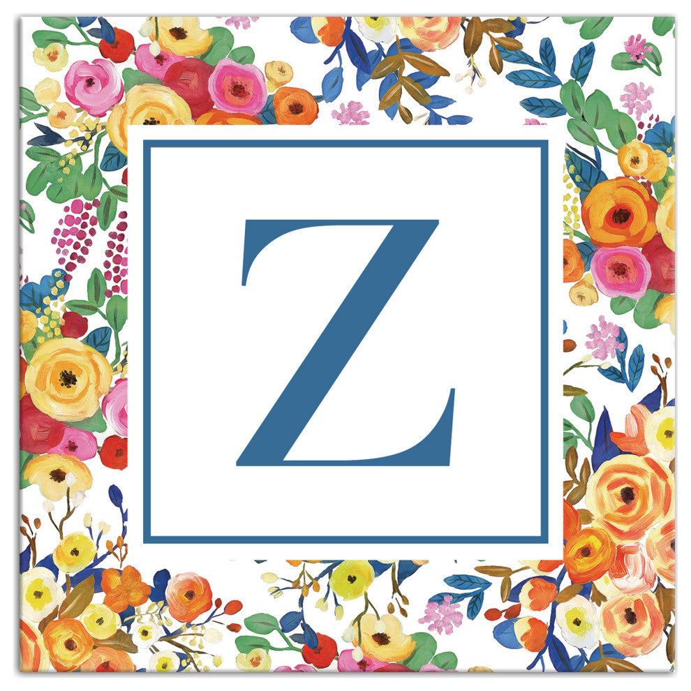 Wildflower Monogram - Z 12x12 Canvas Wall Art