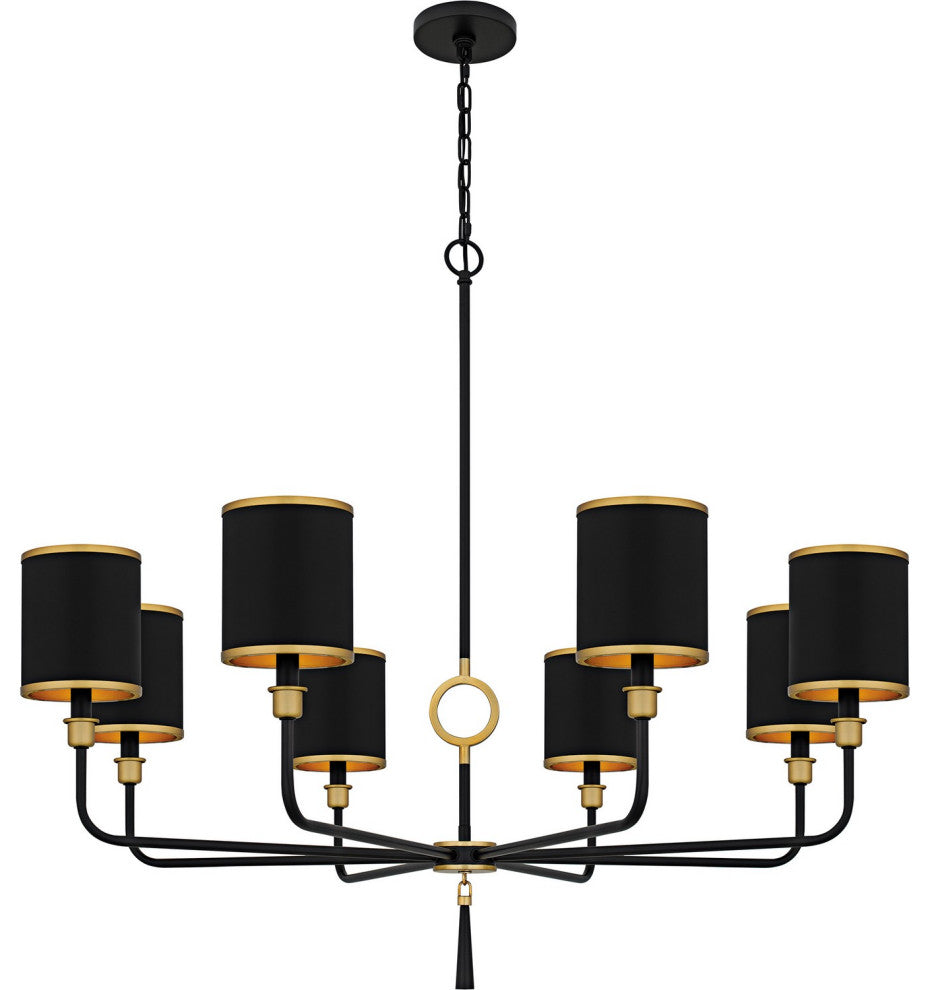Lockery Eight Light Chandelier in Matte Black