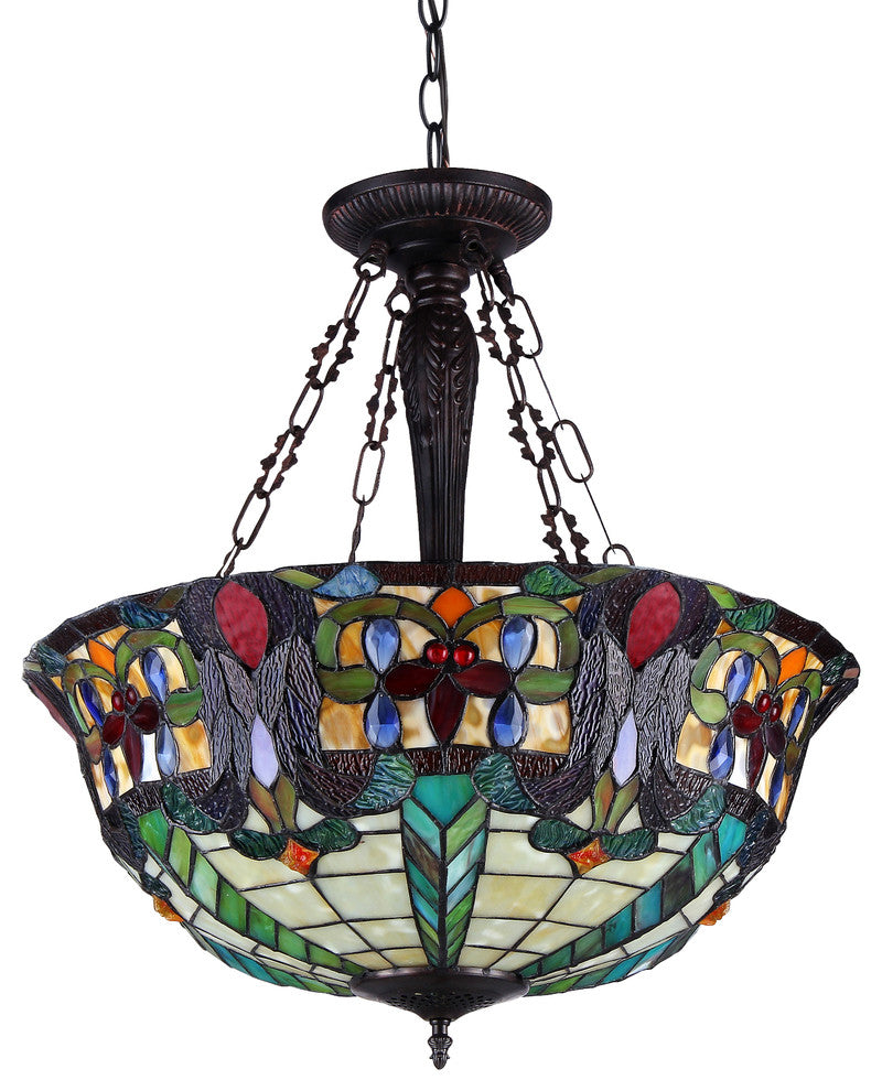 Riley 3-Light Victorian Inverted Ceiling Pendant Fixture