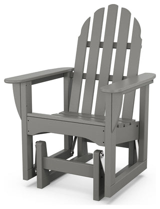 Polywood Classic Adirondack Glider Chair, Slate Gray