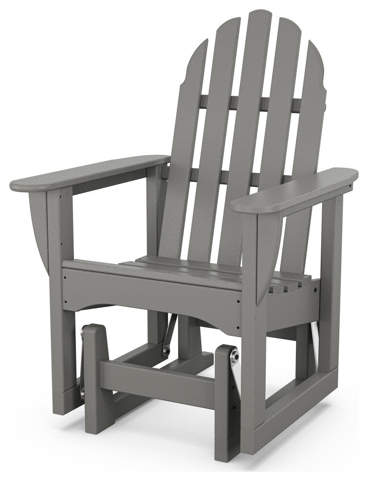 Polywood Classic Adirondack Glider Chair, Slate Gray