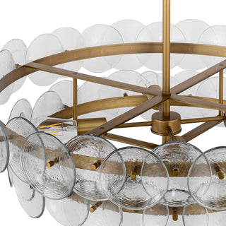 Maxim 21823 Loren 4 Light 32"W Drum Chandelier - Weathered Brass / Clear