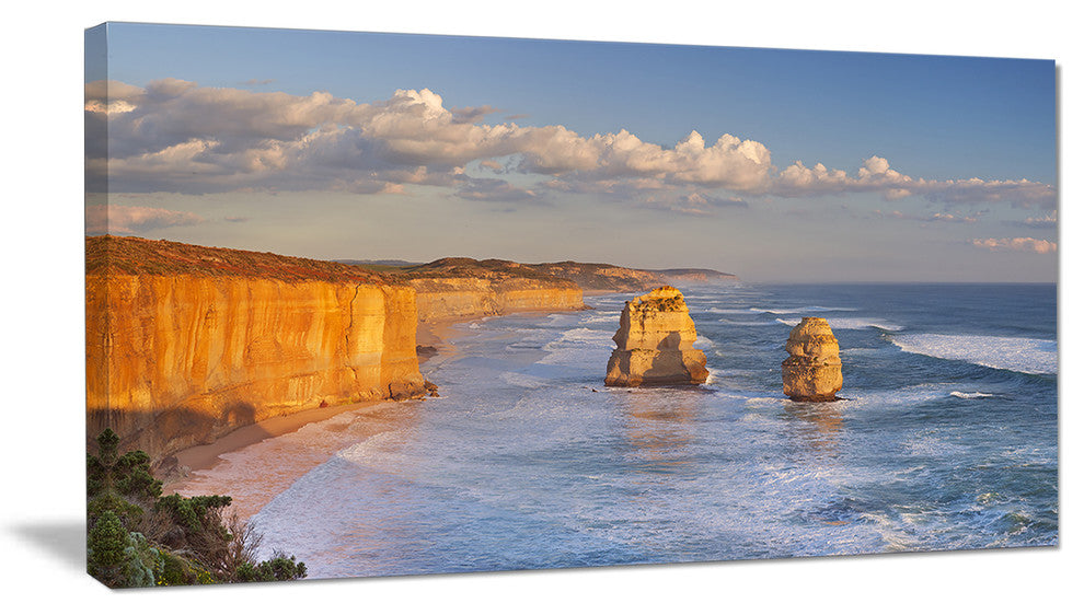 "Twelve Apostles on Ocean Road" Seashore Wall Art, 60"x28", 1 Panel