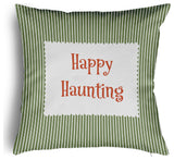Happy Haunting Ticking Accent Pillow With Removable Insert, Scallion, 26"x26"