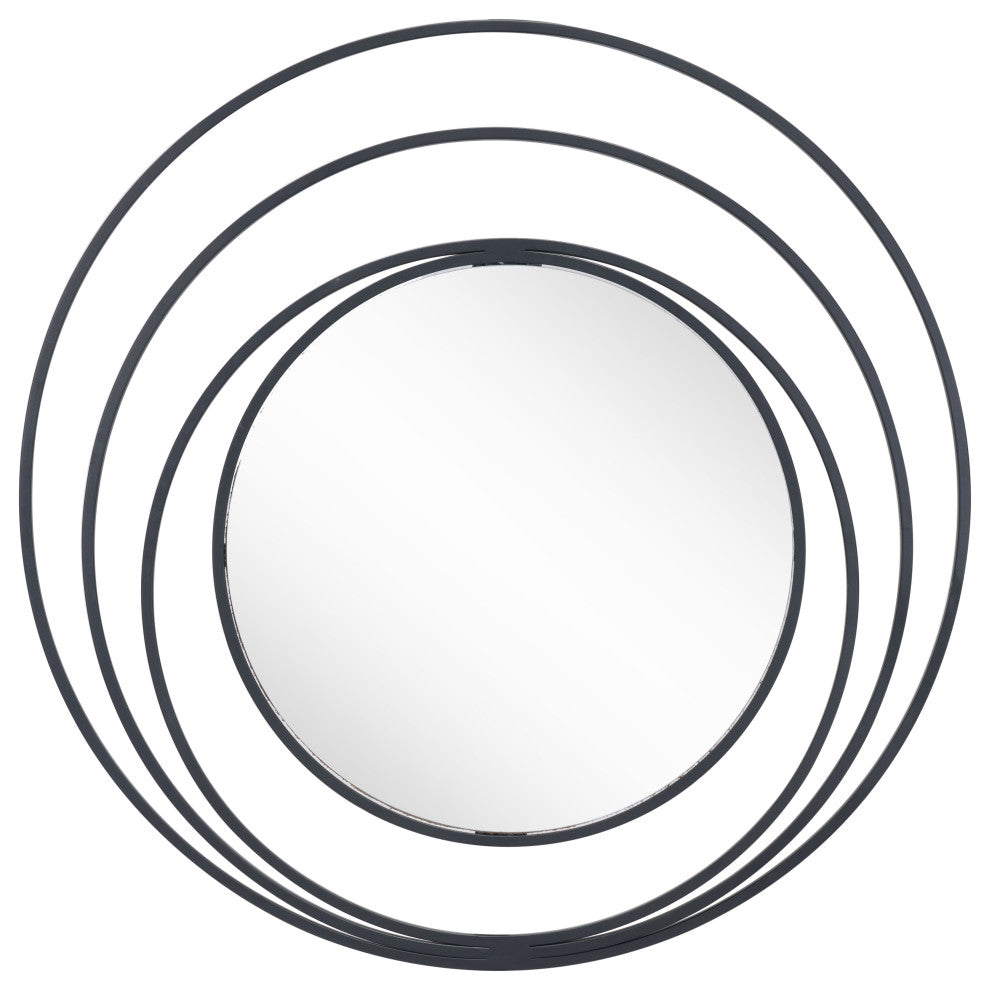 Luna Round Mirror Black