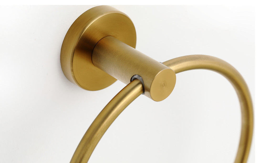 Elizabeth Wall Mounted Towel Ring in Brass Gold