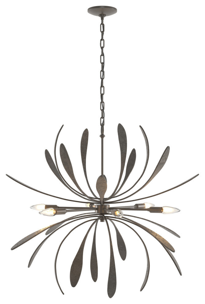 Dahlia Chandelier, Dark Smoke Finish