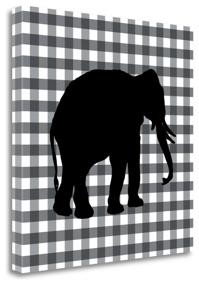 "Elephant" By Linda Woods, Giclee Print on Gallery Wrap Canvas, Ready to Hang