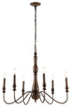 Victoria 29" 6-Light Rustic Midcentury Iron LED Chandelier, Brown