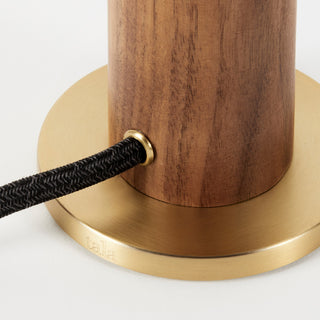 Walnut Knuckle Table Lamp With Oblo