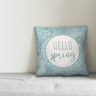 Hello Spring 18x18 Throw Pillow