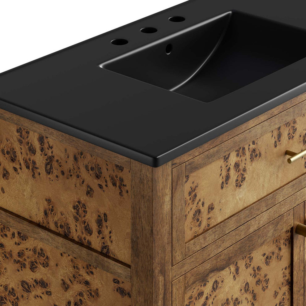 Elysian 36" Wood Bathroom Vanity - Black Brown